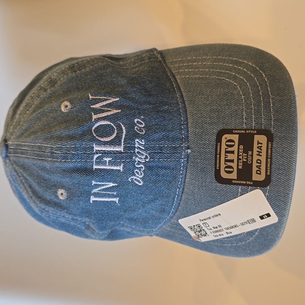 OTTO Denim Blue Cap with Embroidered Logo Dad Hat OS